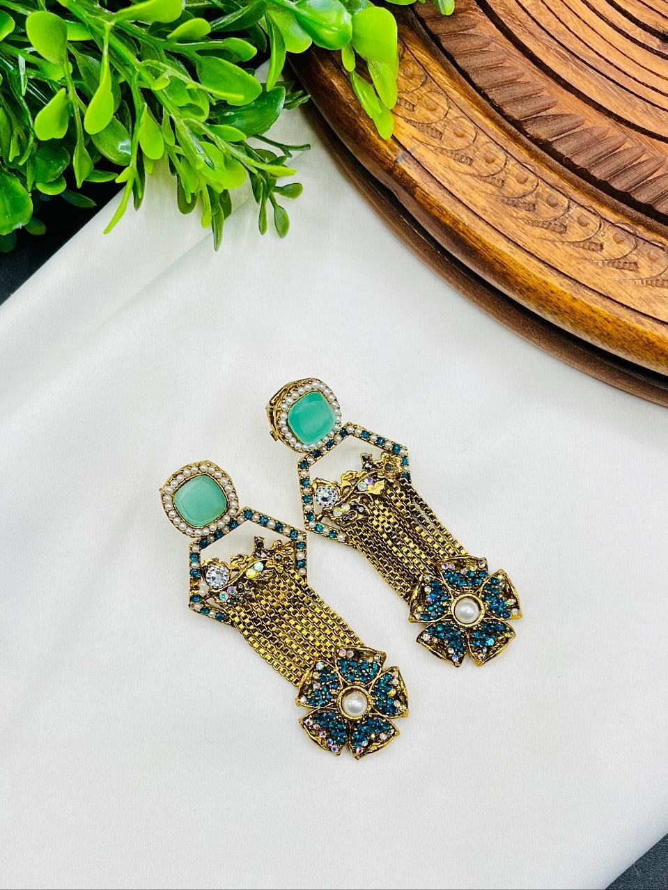 Timeless Gold Crafted Earrings – Stunning Multi-Color Options