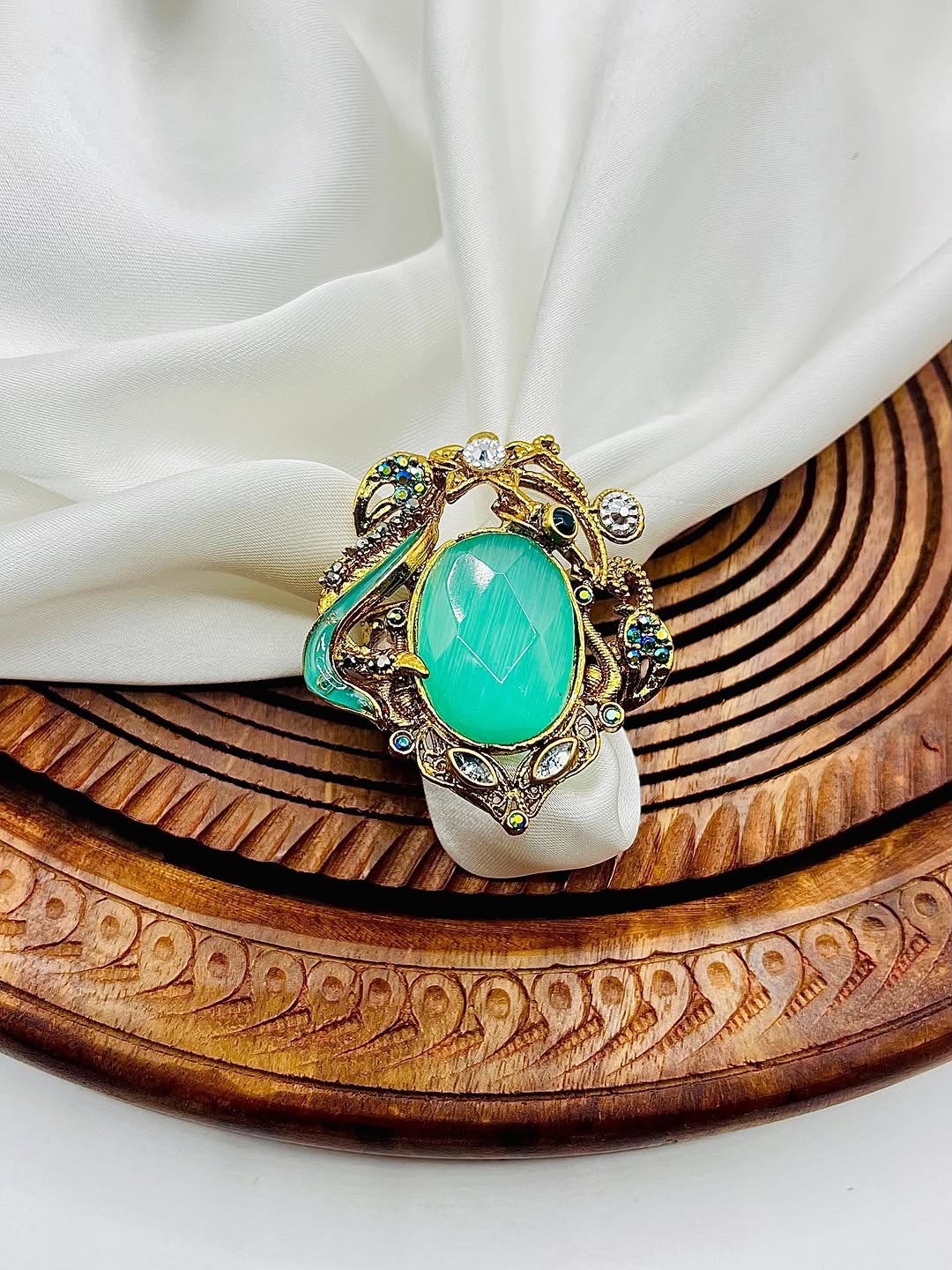 Stylish Doublet Stone Adjustable Ring – Trendy & Elegant Everyday Accessory