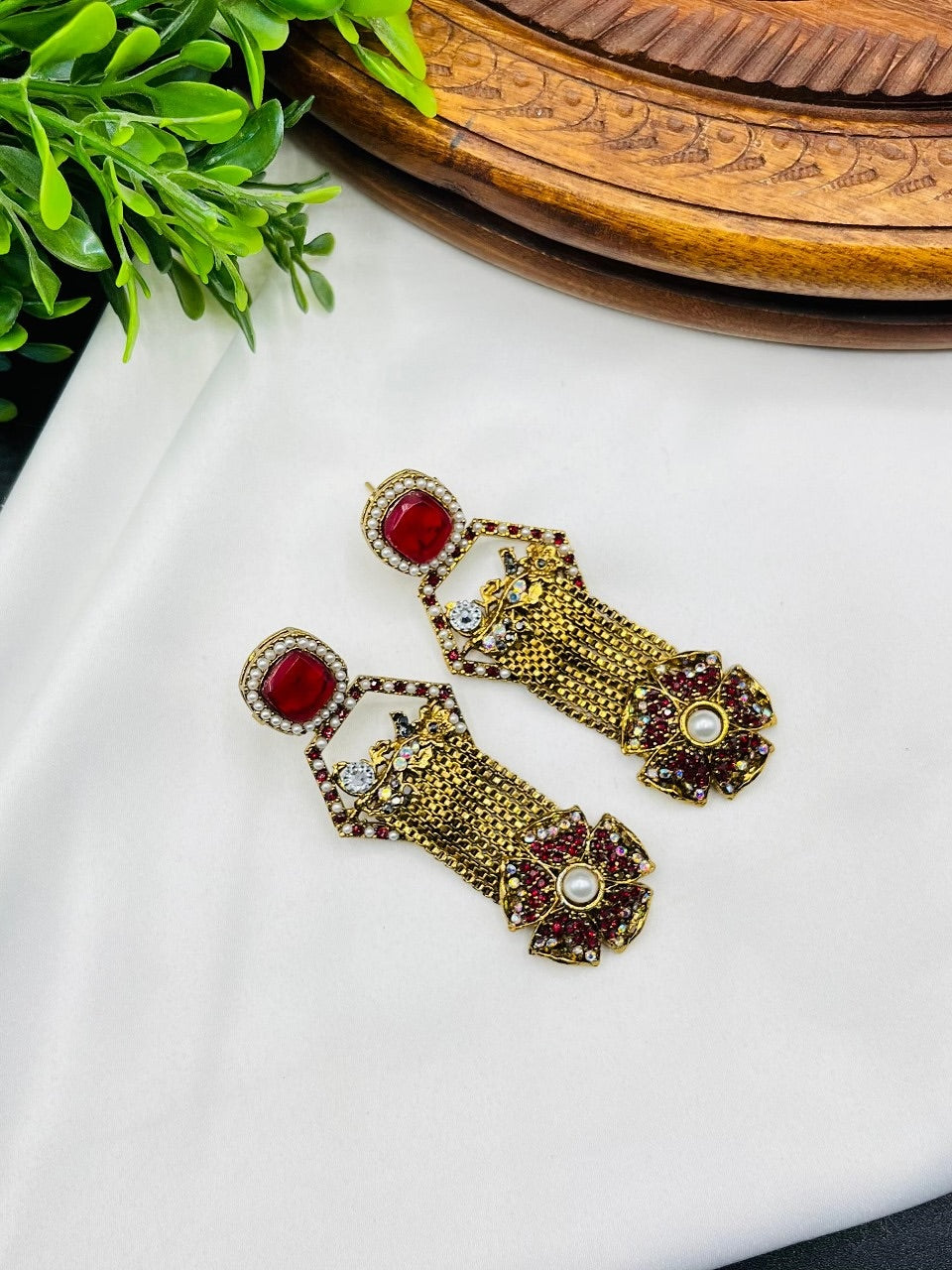 Timeless Gold Crafted Earrings – Stunning Multi-Color Options