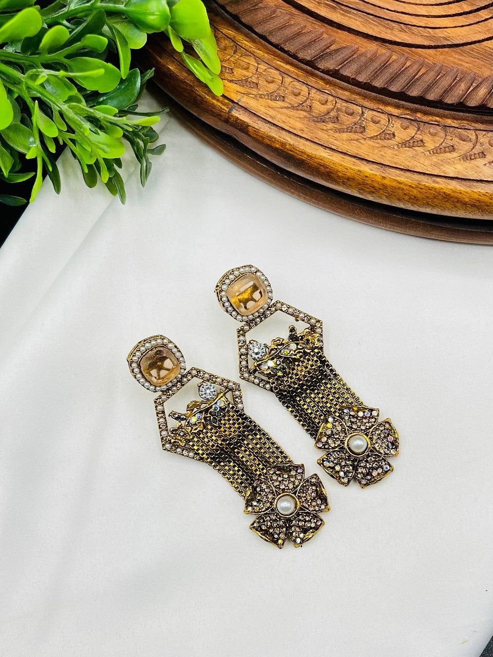 Timeless Gold Crafted Earrings – Stunning Multi-Color Options