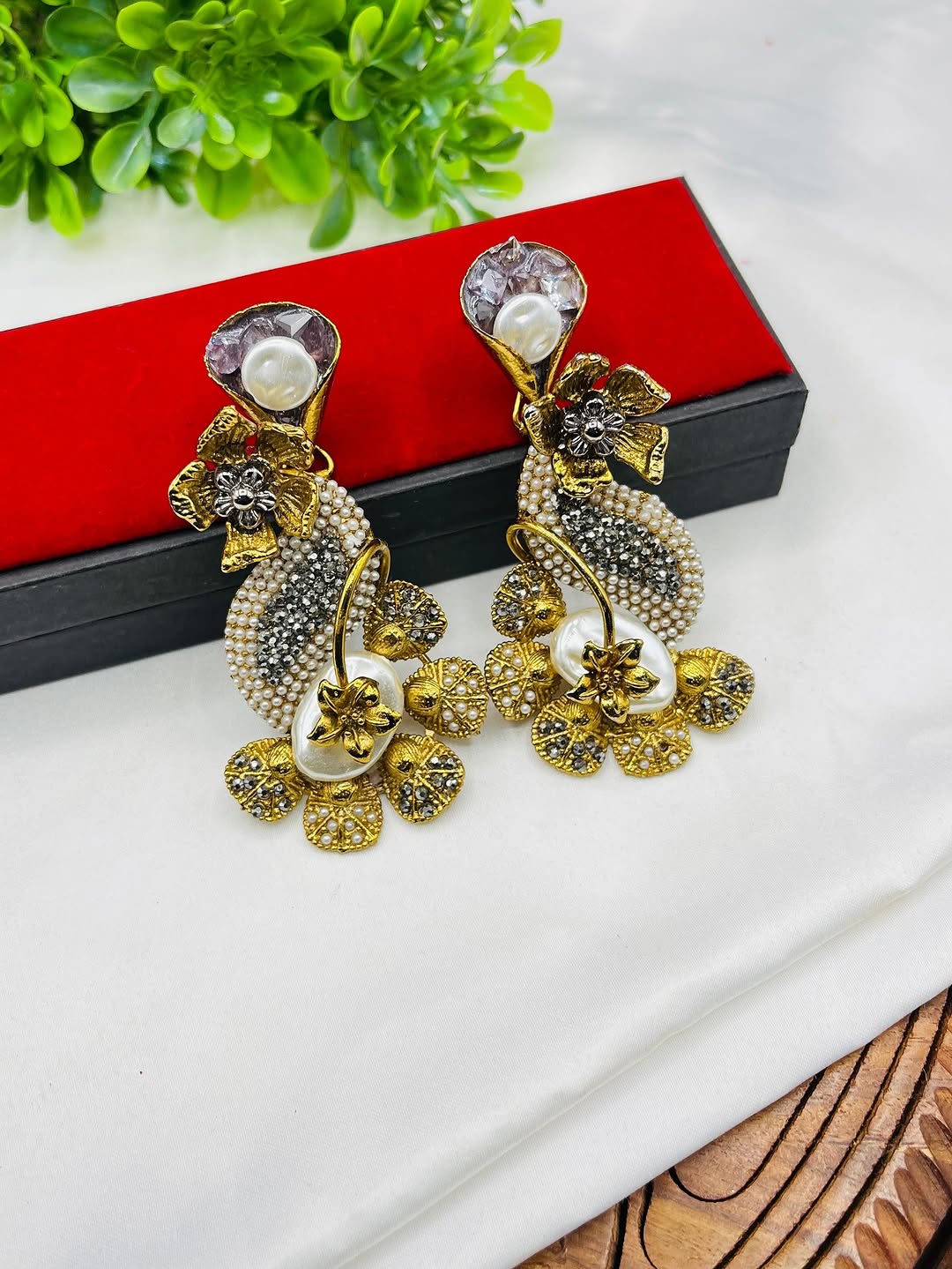 Artistic 3D Oxidised Earrings – Designer Statement Piece for Women