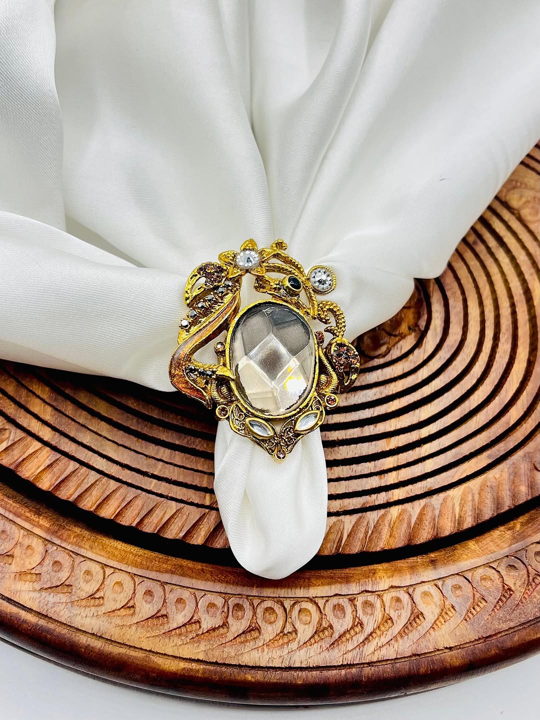 Stylish Doublet Stone Adjustable Ring – Trendy & Elegant Everyday Accessory