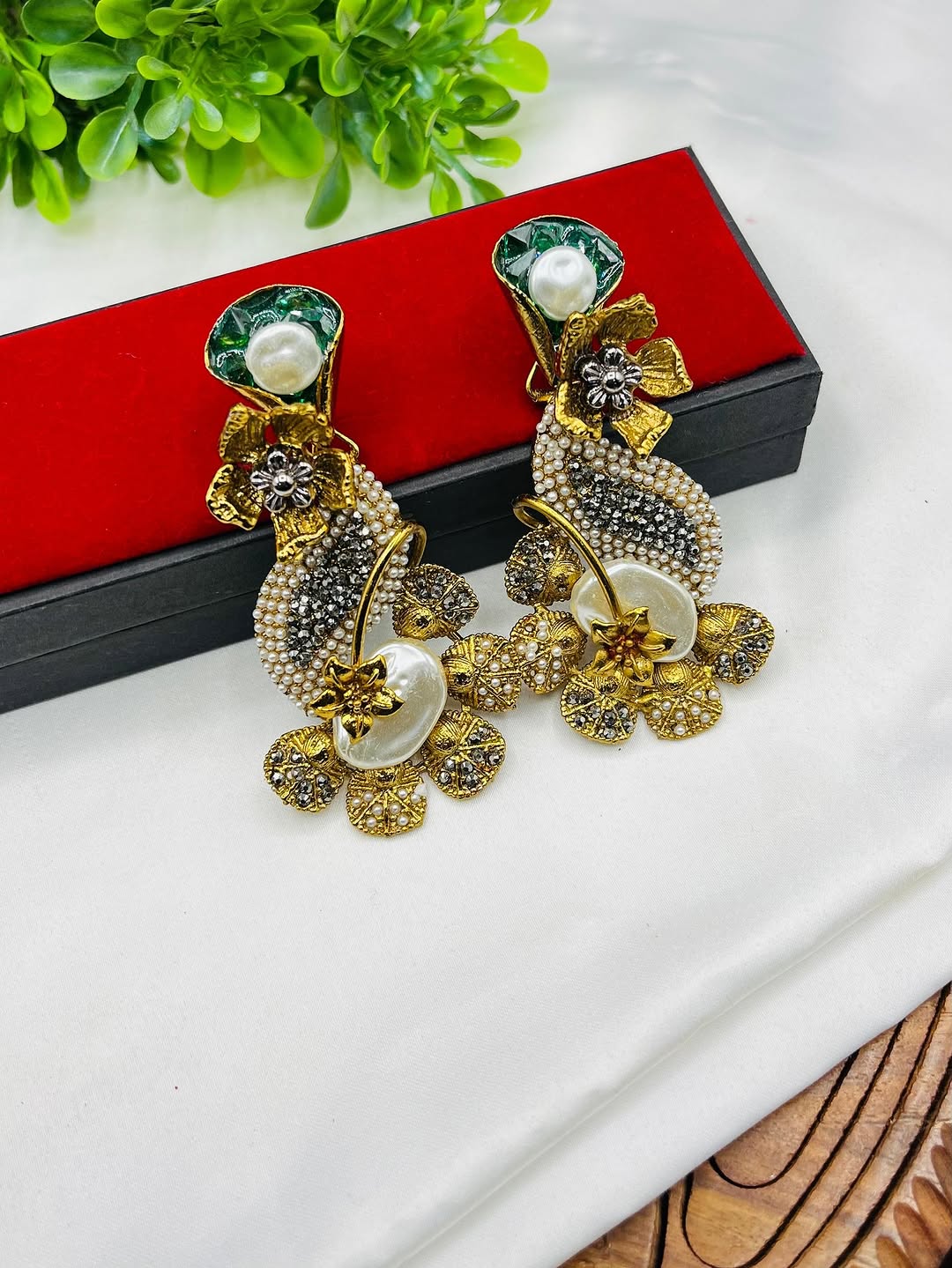 Artistic 3D Oxidised Earrings – Designer Statement Piece for Women