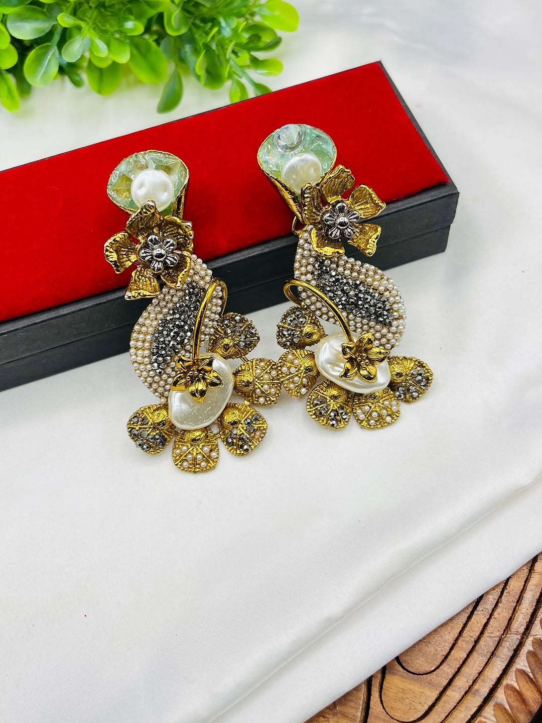 Artistic 3D Oxidised Earrings – Designer Statement Piece for Women