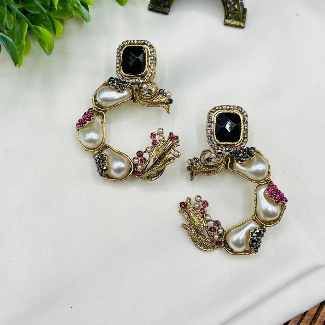 Trendy 3D Designer Statement Earrings – Ethnic & Indo-Western Style