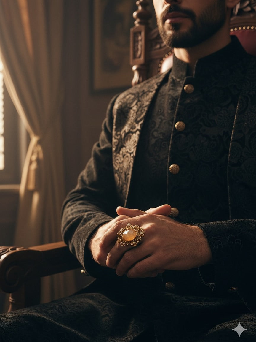 Stylish Doublet Stone Adjustable Ring – Trendy & Elegant Everyday Accessory