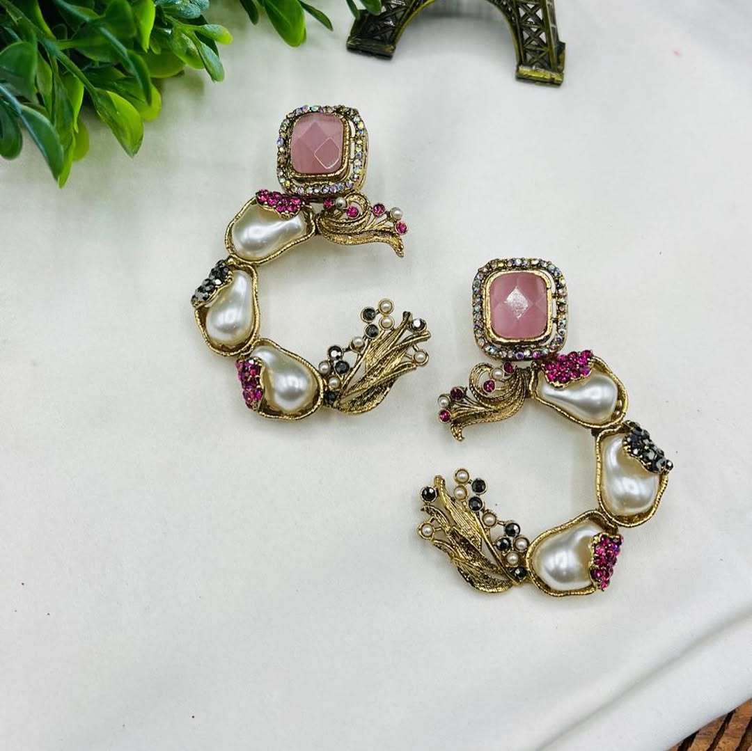 Trendy 3D Designer Statement Earrings – Ethnic & Indo-Western Style