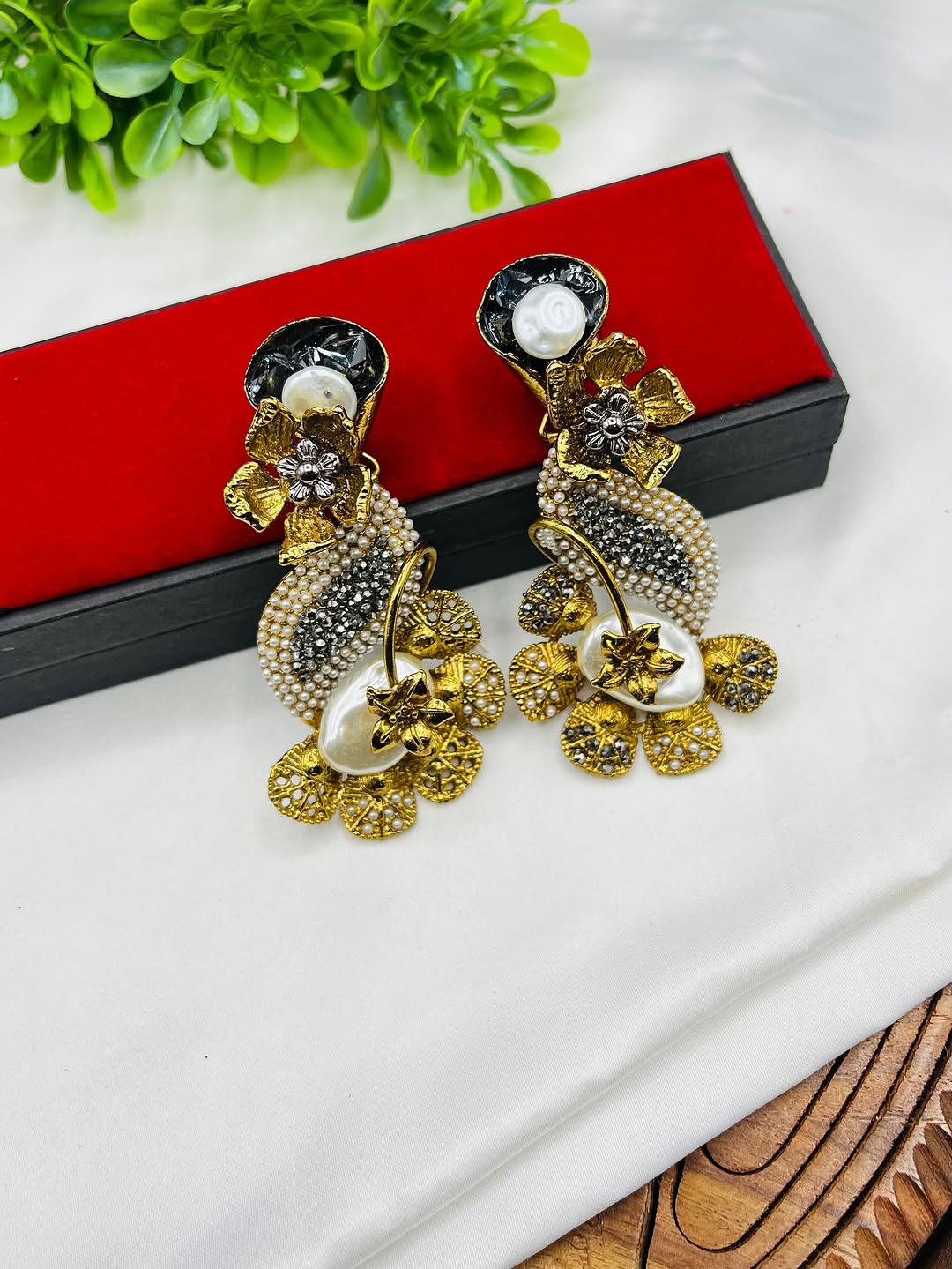 Artistic 3D Oxidised Earrings – Designer Statement Piece for Women