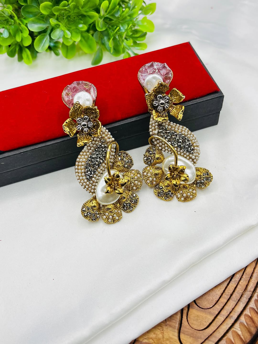 Artistic 3D Oxidised Earrings – Designer Statement Piece for Women