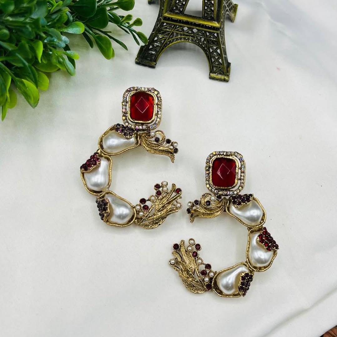 Trendy 3D Designer Statement Earrings – Ethnic & Indo-Western Style