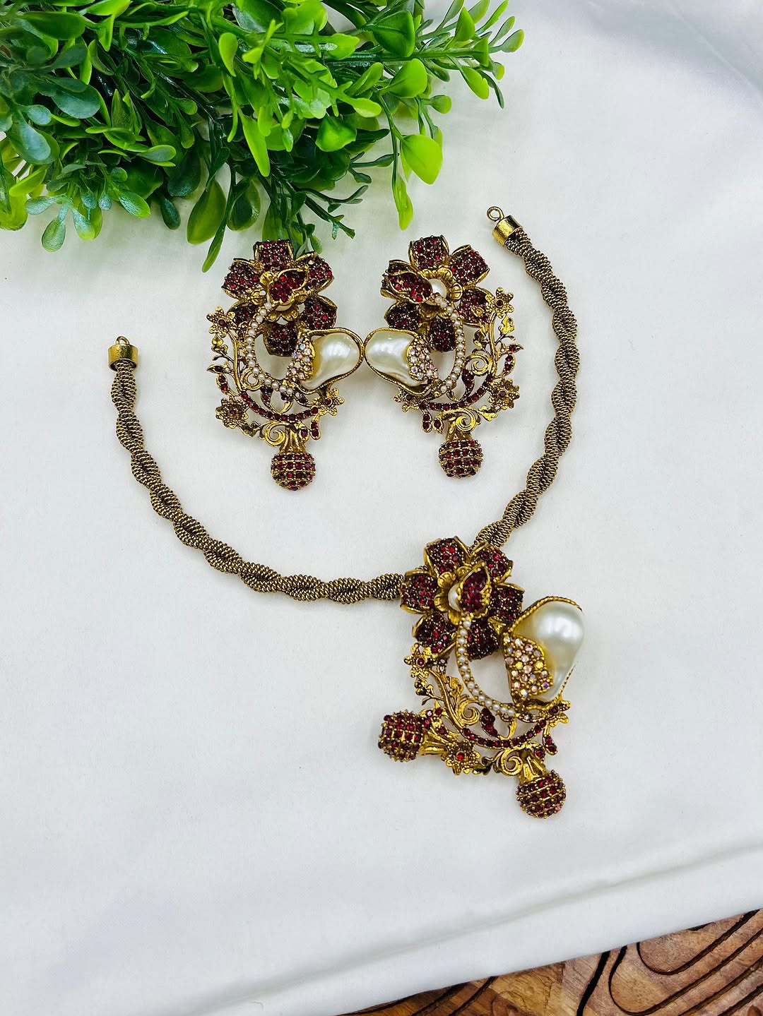 Vintage Turkish Hasli Necklace Set – Designer Antique Finish Jewelry