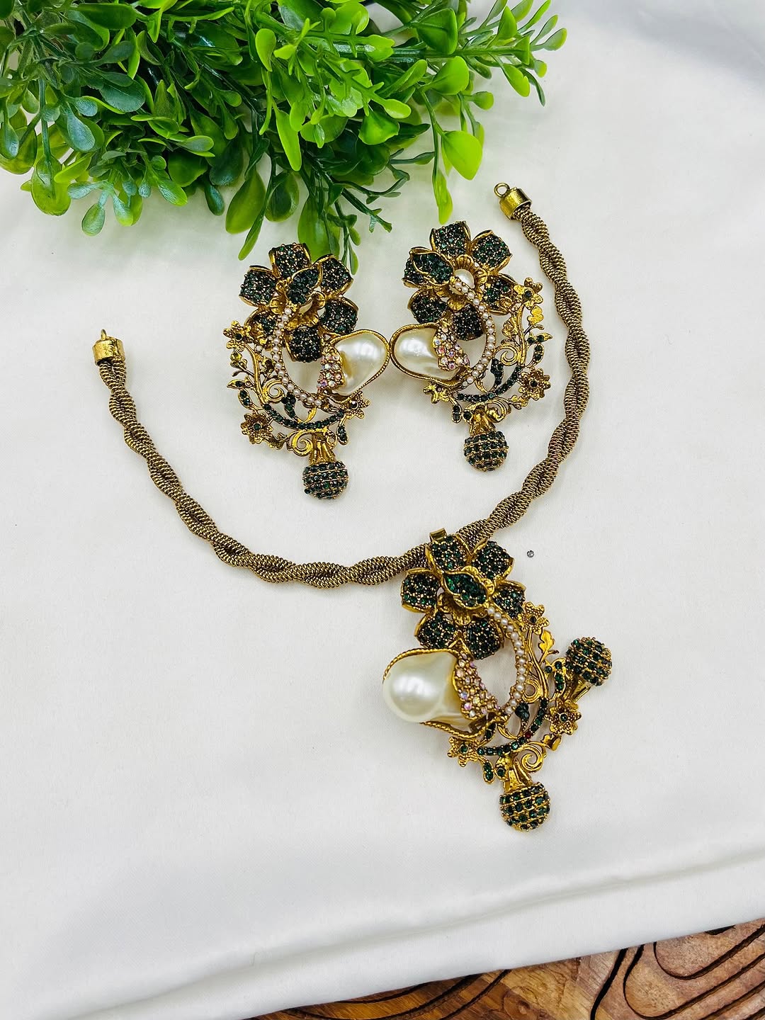 Vintage Turkish Hasli Necklace Set – Designer Antique Finish Jewelry