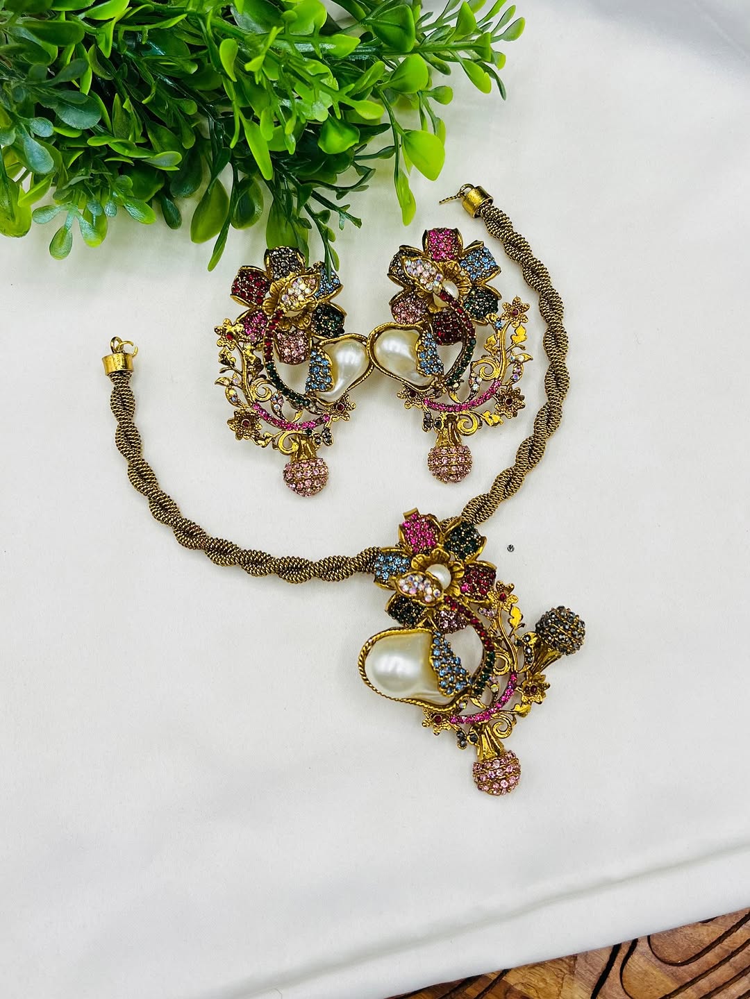 Vintage Turkish Hasli Necklace Set – Designer Antique Finish Jewelry