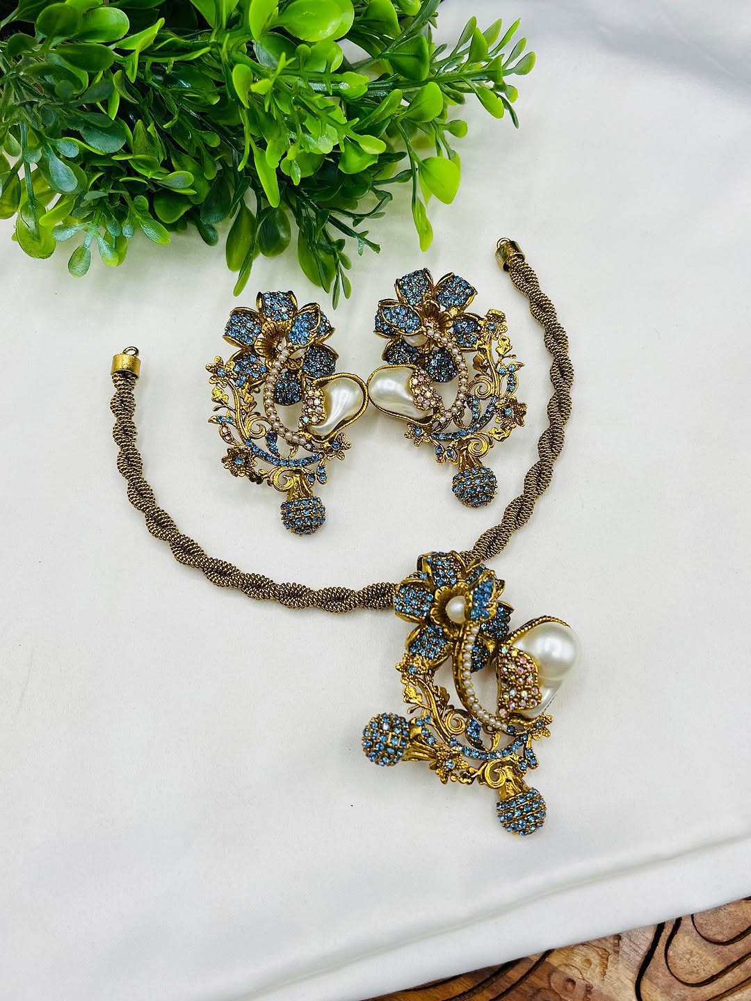 Vintage Turkish Hasli Necklace Set – Designer Antique Finish Jewelry