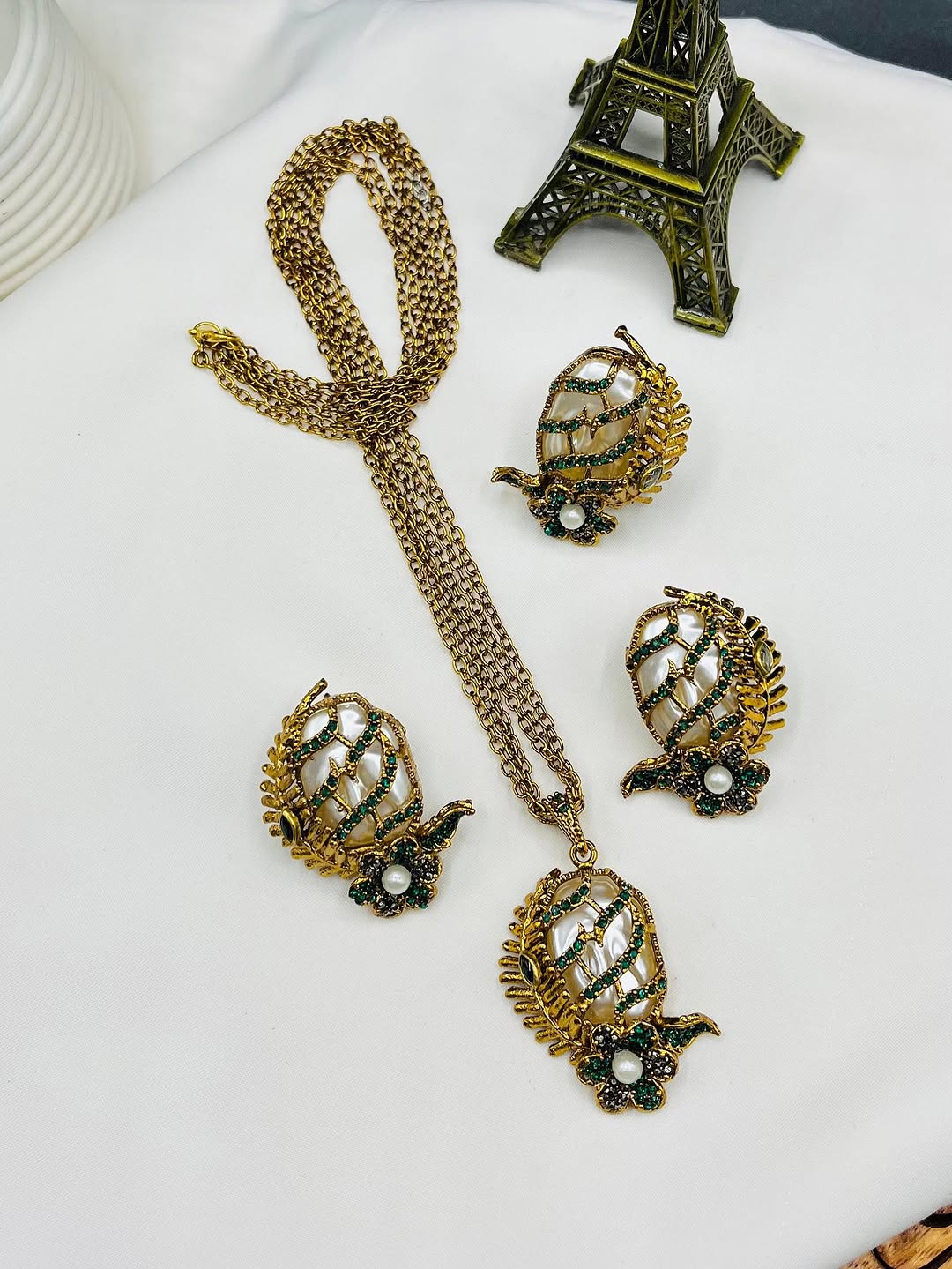 Turkish Locket Combo Set – Elegant Double Layer Chain with Locket, Ring & Tops