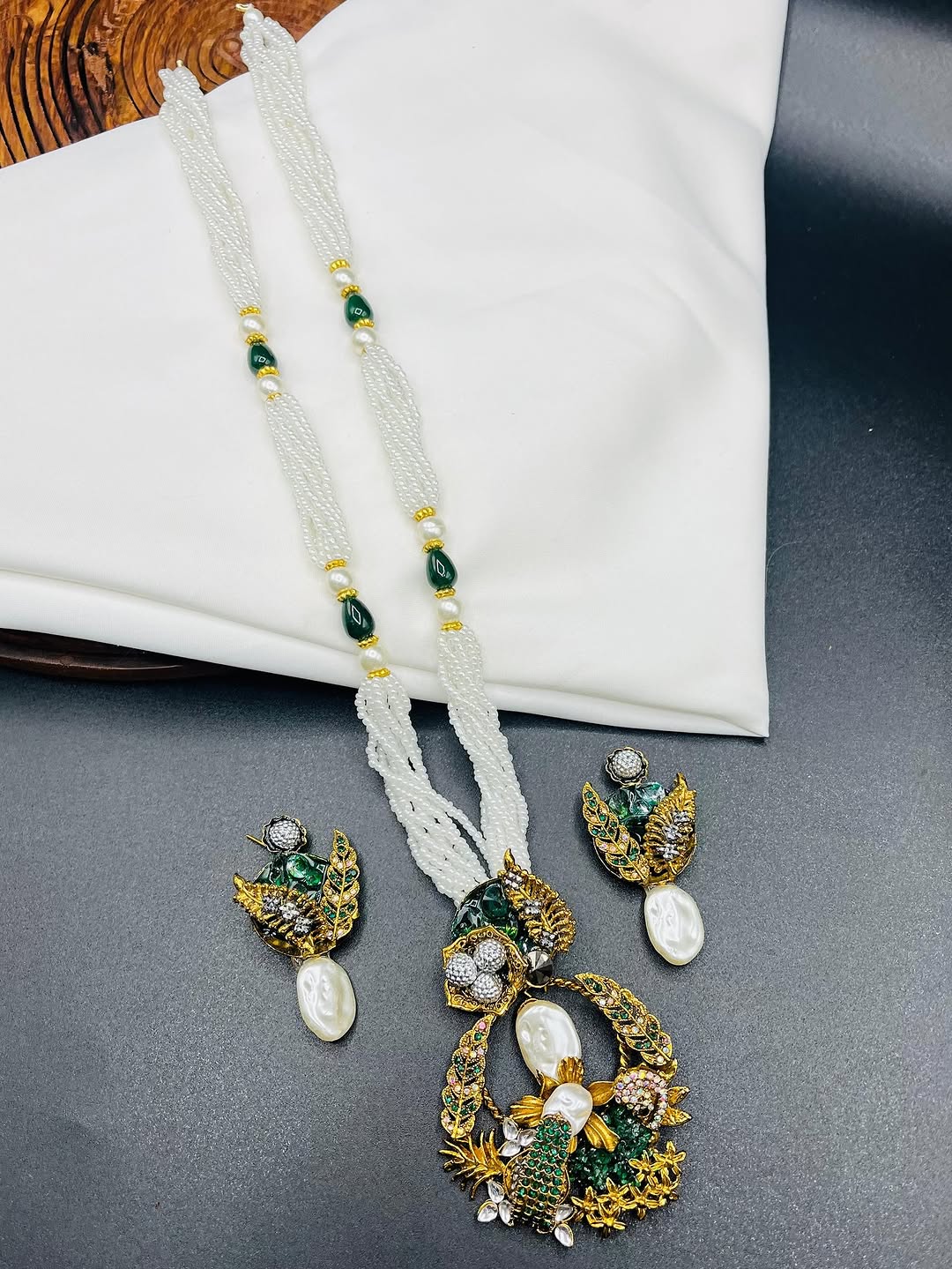 Ethnic Designer Mala Necklace & Tops Set – Traditional Fashion Jewelry