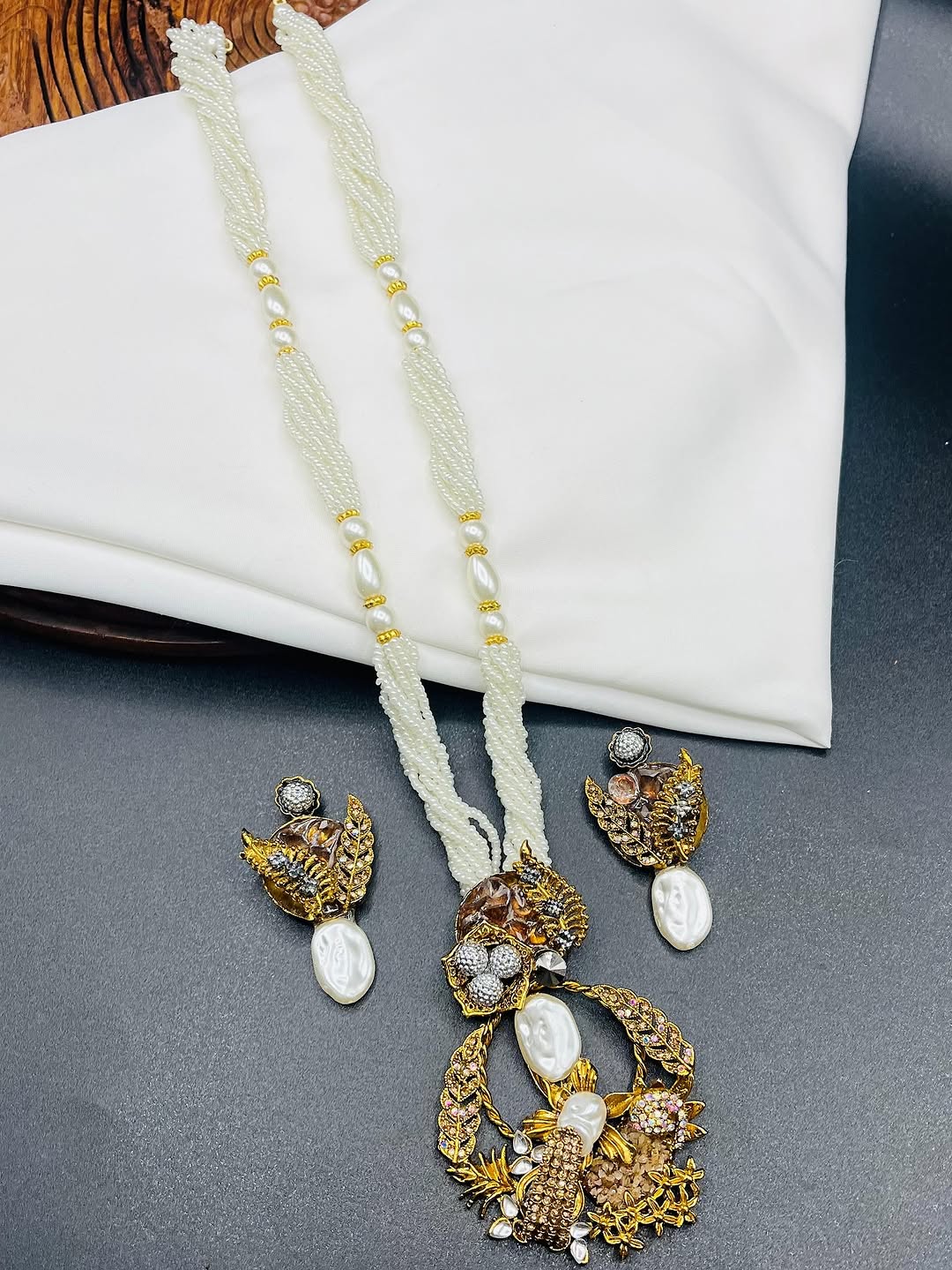 Ethnic Designer Mala Necklace & Tops Set – Traditional Fashion Jewelry