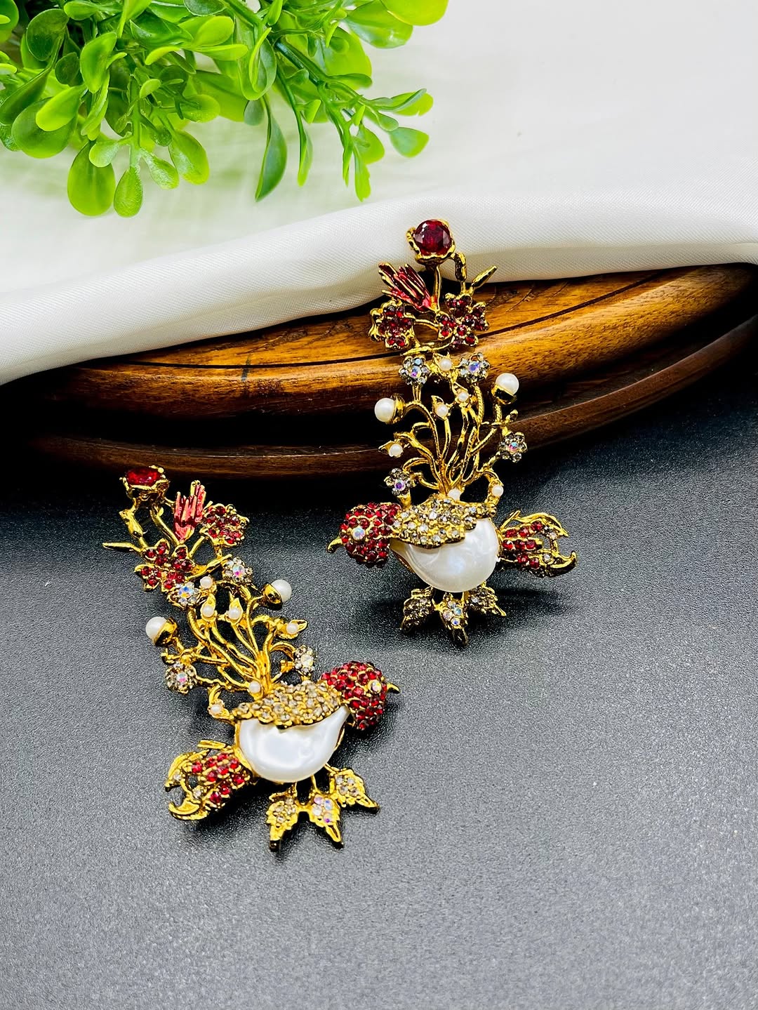 Handmade Bird Motif Turkish Earrings – Unique Designer Jewelry