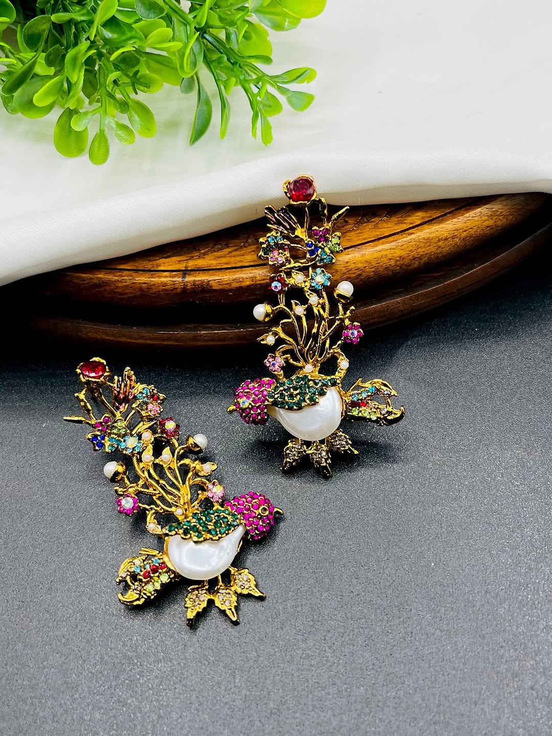 Handmade Bird Motif Turkish Earrings – Unique Designer Jewelry
